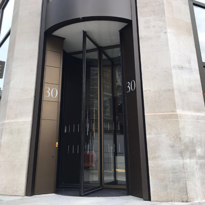 Revolving doors at 30 Leicester Square, London